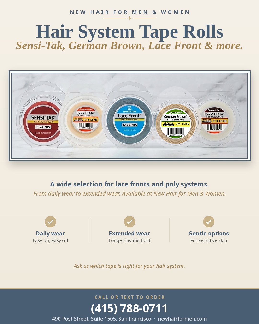 Walker tape hair system Rolls